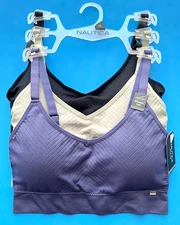 NAUTICA 3 PK BRAS SIZE 1X,2X,3X NT1581 SUPER SOFT COMFORT SEAMLESS RIBBED