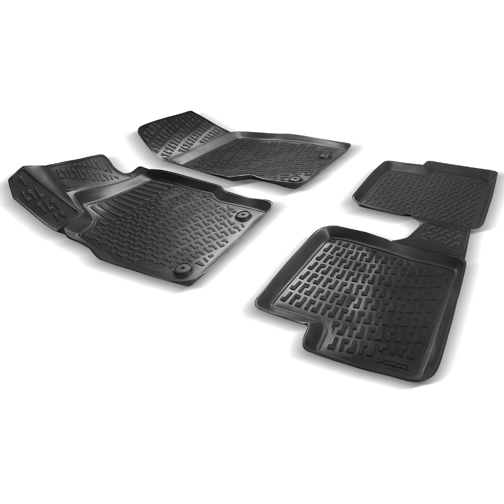 Tapis en Caoutchouc 4D pour Opel Corsa E Design Noir Premium