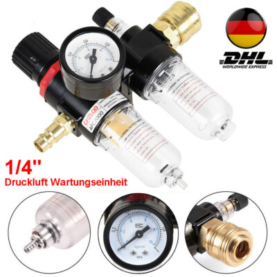 1/4 '' Druckluft Regler Druckminderer Wasserabscheider Wartungseinheit Kompressor