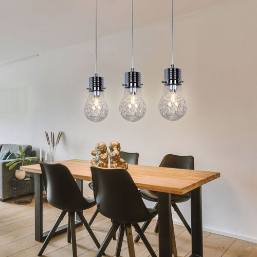 Hängelampe Pendelleuchte Pendellampe Glas Glühbirne Drahtgeflecht Flurleuchte - Bild 8 von 9