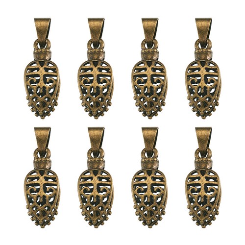 10 Stck. Antik Bronze Messing Eispickel Klemmbügel Blatt Anhänger Charms Halter 24mm - Bild 1 von 8
