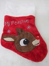 Rudolph the Red Nosed Reindeer My 1st Christmas Red And White Stocking Classic