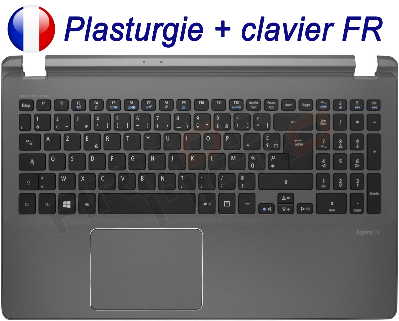 Plasturgie haut de gamme et clavier AZERTY rigide pour Acer Aspire V5-572 V5-573