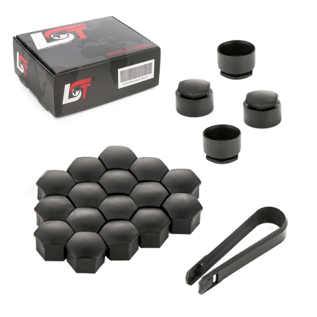 20X Wheel Bolt Caps Locking Screw Set Black 17 Mm For AUDI TT
