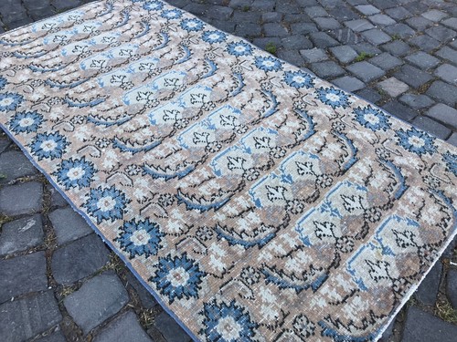 Turkish Antique rug Bohemian Area rug Oushak rug Vintage Rug Handmade Wool rug - Bild 2 von 10