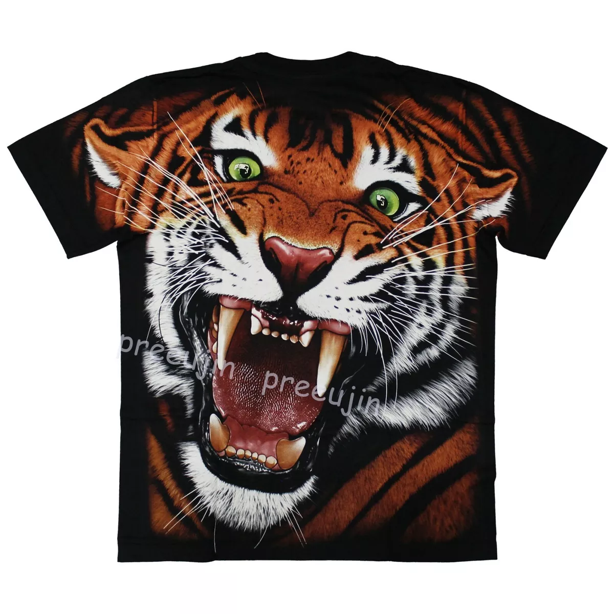 Bengal Tiger Roaring Panthera Discharge T-Shirt A90 Size M-XXL