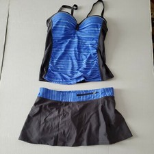 Womens Swimsuit Bikini Medium Blue Gray