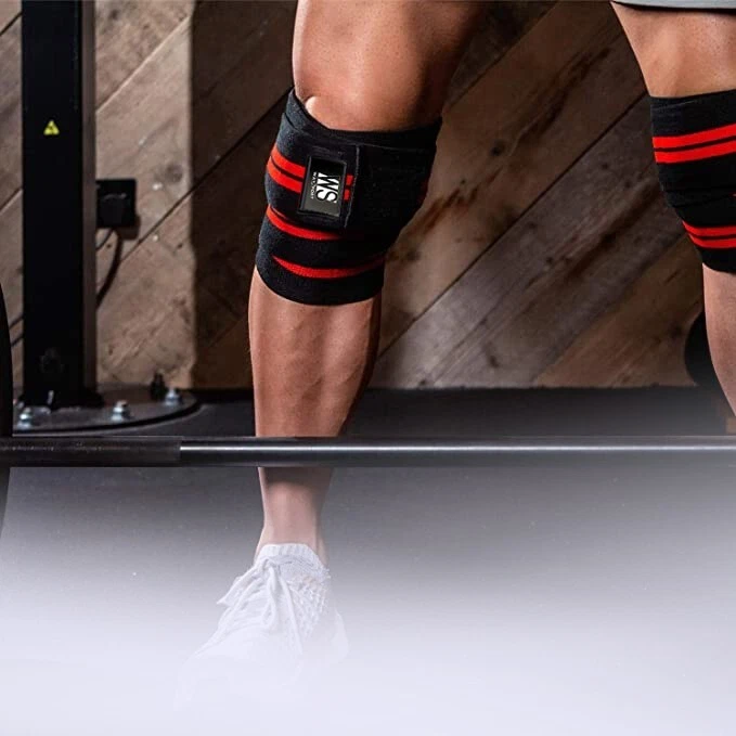 Ginocchio Avvolge Guanti Da Sollevamento Pesi Body Building Palestra Gamba Di Sostegno Per Polso, Crossfit, Donna Uomo Bambino, Blue - Foto 6