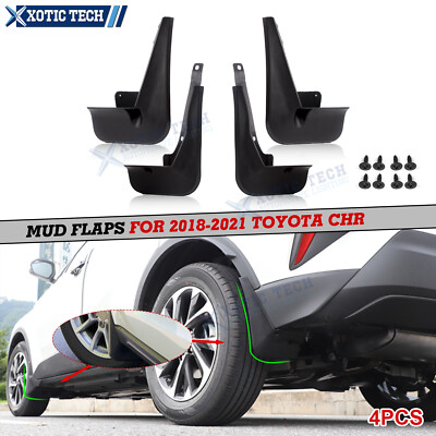 4X Flexible Mud Flaps Fender Molded Dirt Slush Mudguard Kit For Toyota CHR 18-22