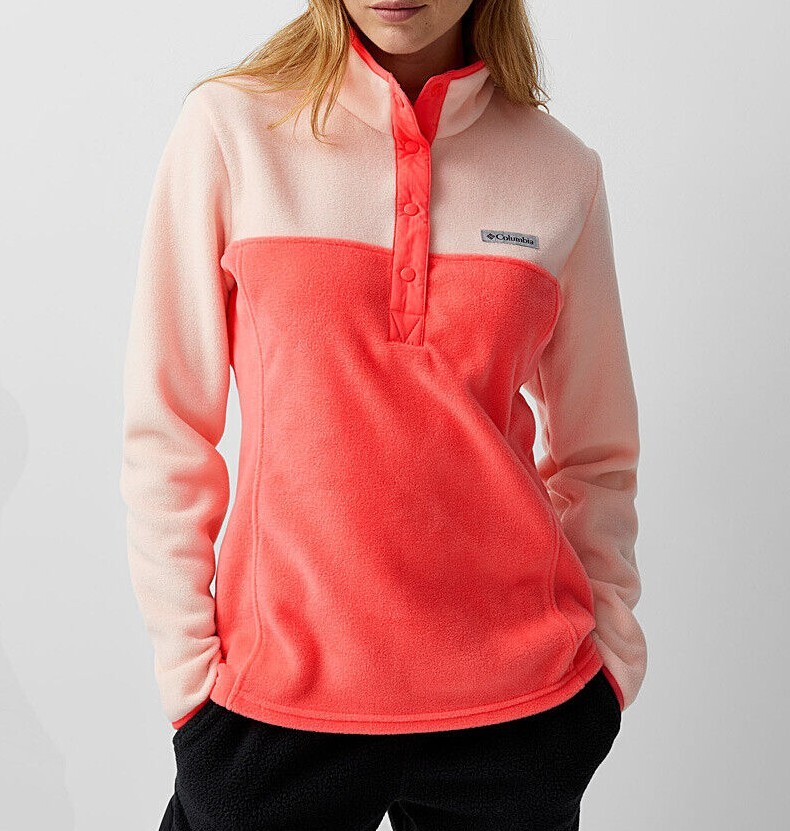 Columbia 1860991 Benton Springs Half Snap Pullover Sweater Coral