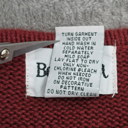BonWorth Vintage Cardigan Sweater XL Brick Rust Red Green Paisley Embroidered - Picture 9 of 11