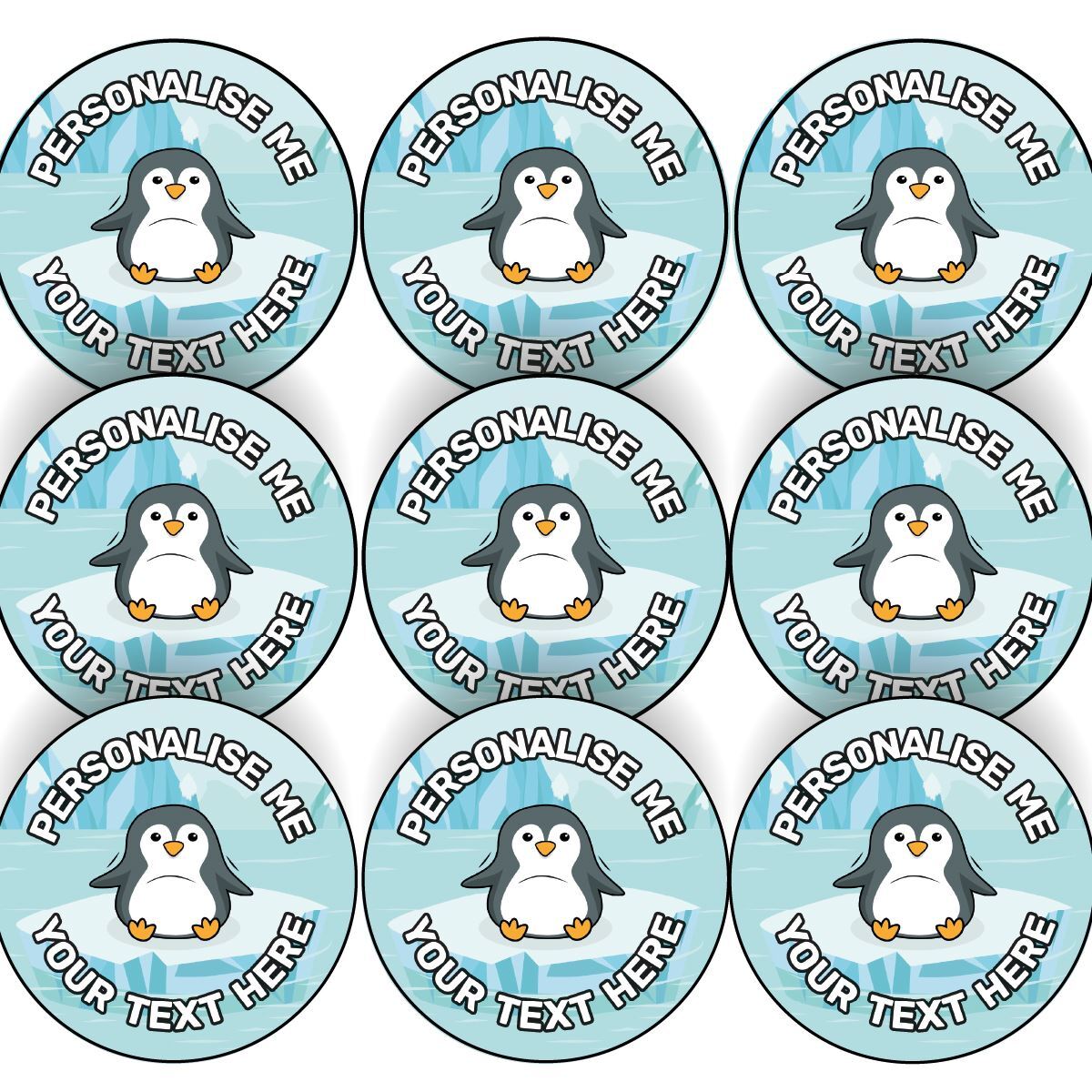 144 Penguin Personalised 30 mm Reward Stickers