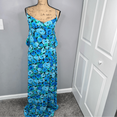 light green floral maxi dress Yolanda Long Sleeve Maxi Dress