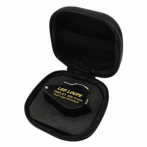 30x Magnification Jewelry Gem Loupe, 6 LED light + UV Light 21mm Optical Glass - Picture 12 of 12