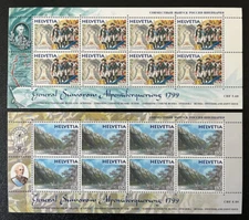 Switzerland  1999.  Field Marshal Aleksandr Suvorov. Sheets of 8. #1056-57,  MNH