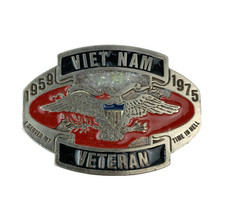 Vintage 1959 1975 Vietnam Veteran I Served My Time In Hell 3D Metal Belt Buckle