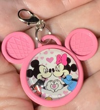 Large Pink Mickey  Minnie Mouse Love Charm Zipper Pull  Keychain Add On Clip 