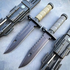 12.5" MILITARY TACTICAL Hunting FIXED BLADE Army  SURVIVAL Knife w Fire Starter