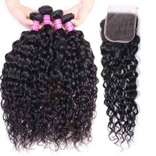 12A UNPROCESSED PERUVIAN VIRGIN HAIR 4BUNDLES WATER WAVE 22 22 22 22 22 CLOSURE