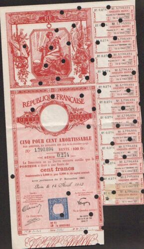 DECO => DETTE PUBLIQUE 2 000 francs de 1942  (S) - Picture 1 of 1