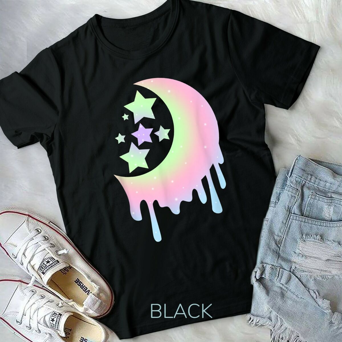 Aesthetic Clothing For Girls, Pastel Moon Goth Shirts Aesthetic Clothing For Girls, Pastel Moon Goth Shirts