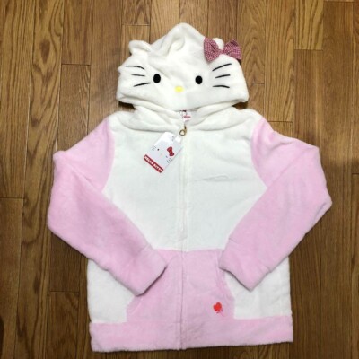 Sanrio Hello Kitty Zip Hoodie Fluffy Apparel Women tops Goods Limited Cosplay