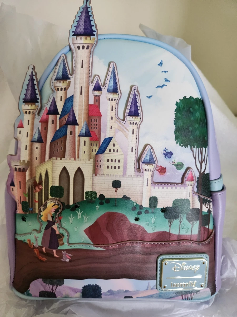 loungefly sleeping beauty castle mini backpack