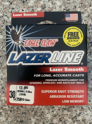 Eagle Claw Lazer Line Premium Monofilament Clear 30 LB 250 YD