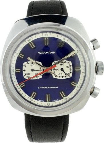 Working Vintage Wakmann Blue Dial Manual Wind incabloc  display picture 3