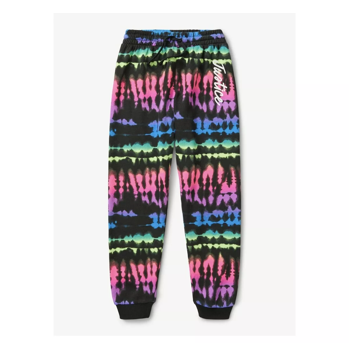 Justice Girls Colorful Tie Dye Fleece Joggers Sweatpants Size