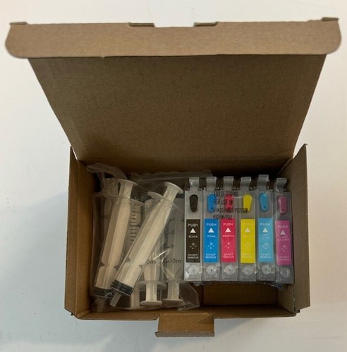 Epson T0791-T0796 Refillable Ink Cartridges 1400 Artisan 1430 Ships FREE in USA - Afbeelding 6 van 9