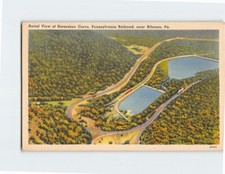 Postcard Aerial View of Horseshoe Curve Pennsylvania Railroad Altoona PA USA