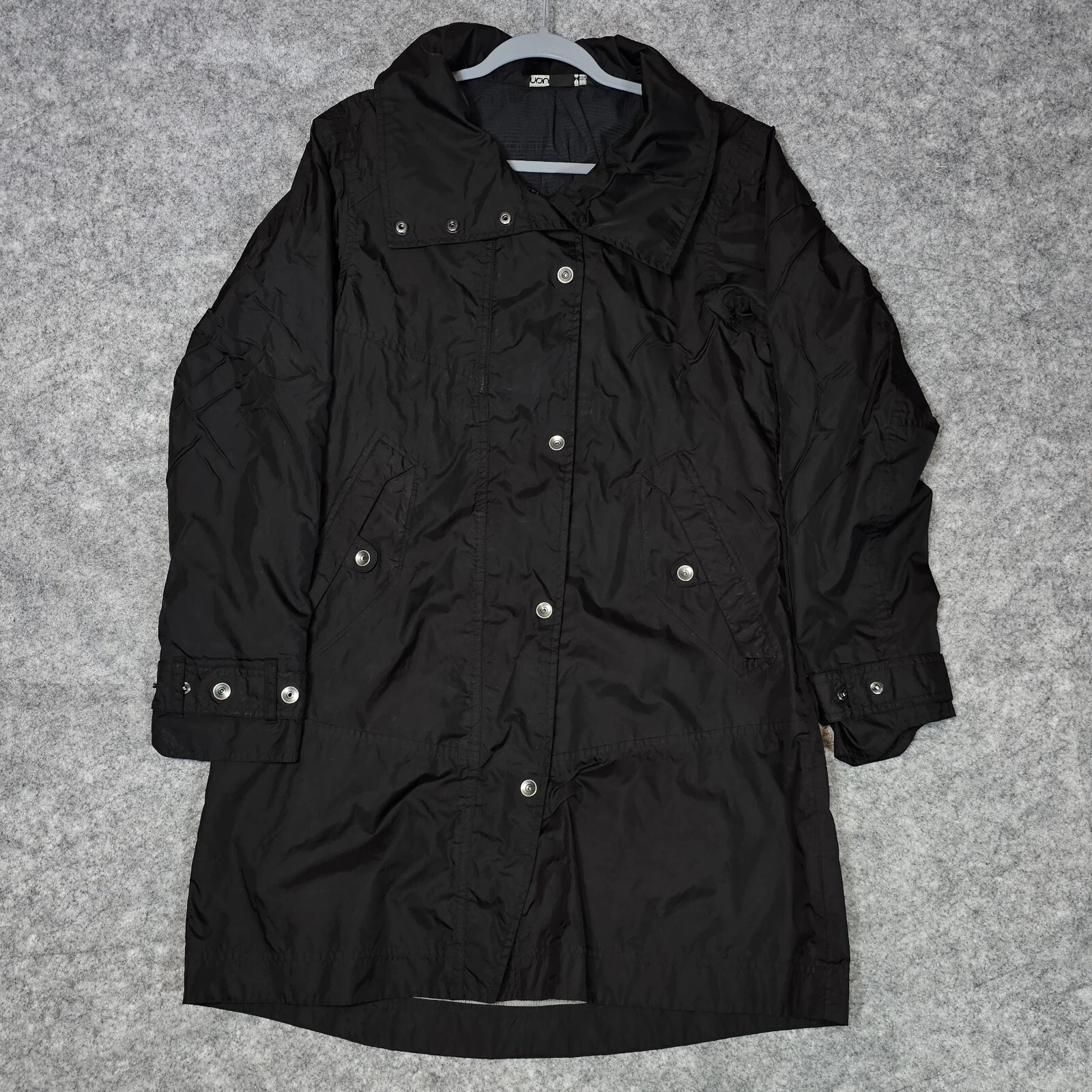 nau oslo hooded lined windbreaker raincoat zip snap jacket