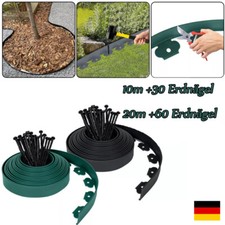 Flexibel Rasenkante Kunststoff,30/60 Erdanker,Länge 10/20m,Höhe 5cm,Schwarz/Grün