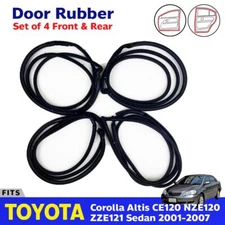 4x Door Rubber Weatherstrip Fits Toyota Corolla Altis CE120 ZZE121 ZZE122 4D P05