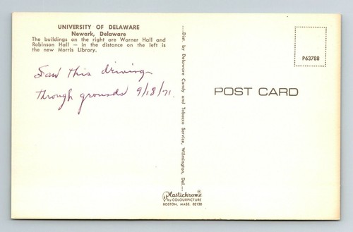 Newark DE-Delaware, University Delaware, Exterior, Vintage Postcard - Picture 2 of 2