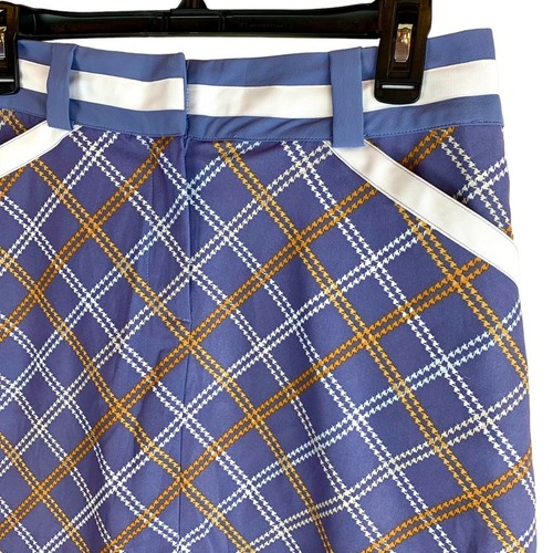 Nike Golf Fit Dry Plaid Rock Skort Periwinkle Blue Mustard Gold Academia Preppy - Bild 5 von 13