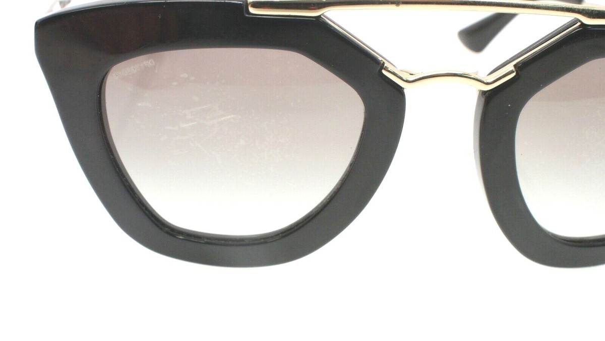 PRADA Womens SPR09Q Black & Gold Cat Eye 49mm Sunglasses | eBay