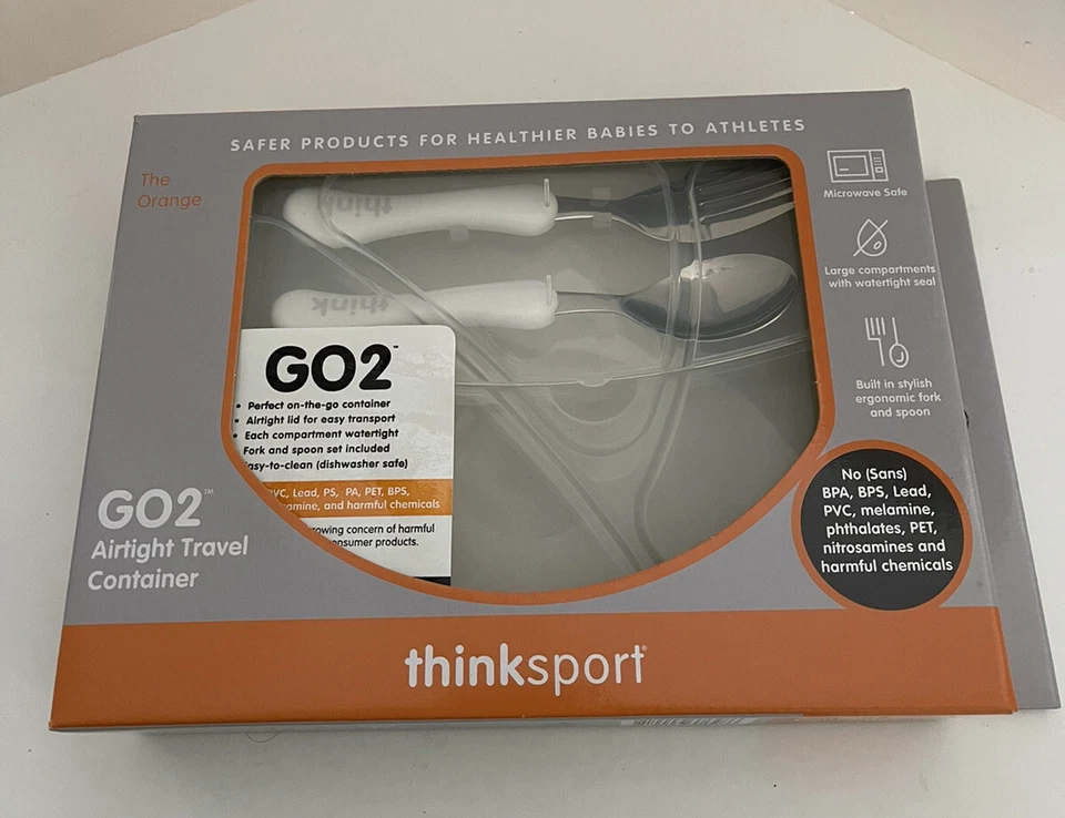 Contenedor de comida de viaje Thinksport Go2 hermético sobre la marcha almuerzo aperitivos utensilios Foto 2 de 4