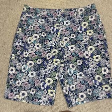 Talbots Perfect Shorts - Bermuda - Lush Garden Print, Size 6 Excellent Condition