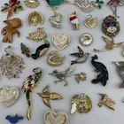 Lot 44 Vintage Now BIRD Collection BROOCH Rhinestone Enamel Costume Jewelry