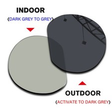 Transition Replacement Lenses for Oakley Meta HSTN OW8002 51mm-Grey to Dark Grey