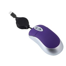 USB C Wired Mini Mouse Small Travel Corded Mice with Retractable Cable