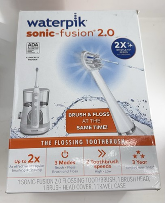 #ad 💵Waterpik Sonic Fusion 2.0 Electric Flossing Toothbrush White NEW OPEN BOX $99.89