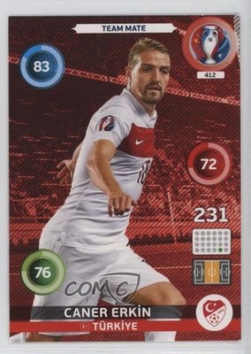 2016 Panini Adrenalyn XL UEFA Euro Team Mate Caner Erkin #412 Rookie RC 0jf5