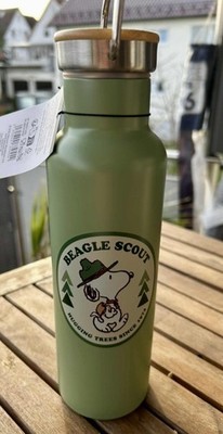 coole Peanuts Snoopy Edelstahl Trinkflasche Beagle Scout 0,65 Ltr 25x7 cm