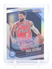 PAUL GEORGE 2024-25 PRIZM BLACK BASKETBALL AUTO SILVER #110 76ERS Q6438