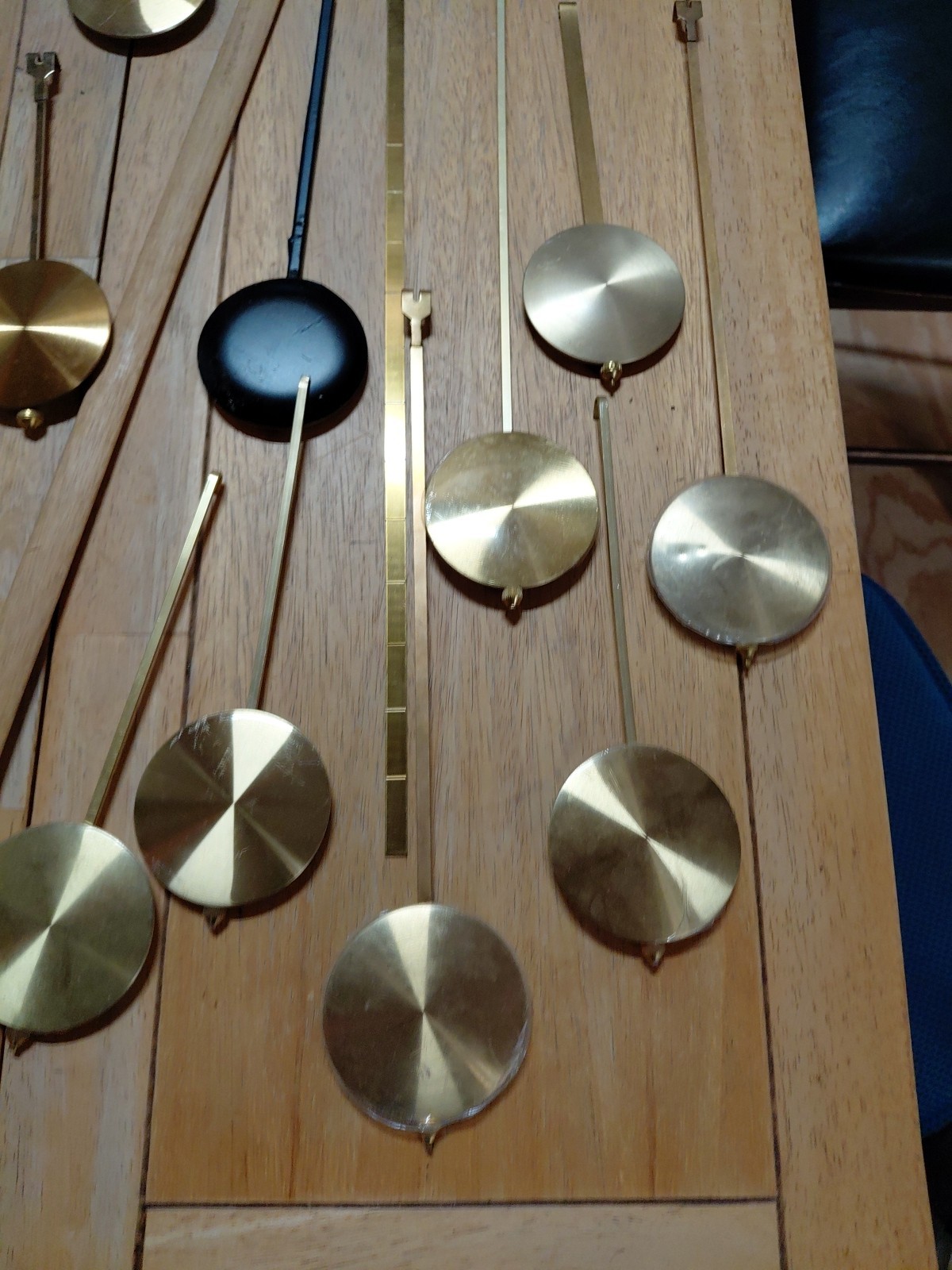 Vintage Clock Parts Pendulums  And Chain Lot Of 20 Plus