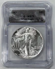 1987 American Silver Eagle ICG MS70