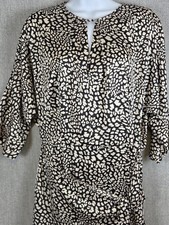 Calvin Klein Wrap Around Animal Print Dress 10 Career Party Keyhole Neck NEW